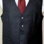 CORNELIANI SUIT $2895 BLACK REP STRIPE SP100's WOOL 2-BTN 3-PC SUIT 44R 54e NEW