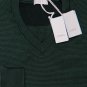 MALO SWEATER $850 DK GREEN/NAVY STRIPED 100%CASHMERE V-NECK JUMPER L 52e NEW
