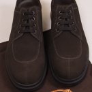 TOD'S SHOES $645 DARK BROWN SUEDE SPLIT TOE CHUNKY SOLE DERBYS 11.5 44.5e NEW