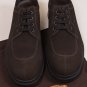 TOD'S SHOES $645 DARK BROWN SUEDE SPLIT TOE CHUNKY SOLE DERBYS 11.5 44.5e NEW