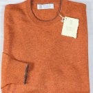 BRUNELLO CUCINELLI SWEATER $975 ORANGE 100%CASHMERE CREWNECK JUMPER XXL 56e NEW