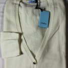 MALO SWEATER $795 IVORY 100%CASHMERE V-NECK 7-BTN CARDIGAN 10 46e NEW
