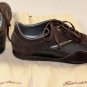 SANTONI SHOES $495 DARK BROWN SUEDE/NYLON LOGO EMBOSSED TRAINERS 9 42e NEW