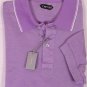 TOM FORD POLO $850 PURPLE/SILVER 2-BTN COTTON/SILK LOGO POLO XXL 56e NEW