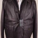 ZEGNA COAT $4895 DARK BROWN 100%AFRICAN LAMBSKIN VESTED BOMBER JACKET 42 52e NEW