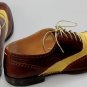 MAISON MARTIN MARGIELA SHOES $950 BROWN/GOLD WINGTIP LEATHER REPLICA 9 42e NEW