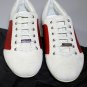 ZEGNA SPORT SHOES $445 RED/WHITE SUEDE CALF LOGO ORNAMENTED TRAINER 7 40e NEW