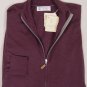 BRUNELLO CUCINELLI SWEATER PLUM/GRAY CASHMERE/SILK DUAL ZIP BOMBER XXL 56 NEW