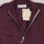 BRUNELLO CUCINELLI SWEATER PLUM/GRAY CASHMERE/SILK DUAL ZIP BOMBER XXL 56 NEW
