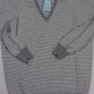 MALO SWEATER $890 GRAY STRIPED 100%CASHMERE V-NECK JUMPER XXL 56e NEW