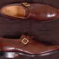 CHURCH'S SHOES $850 DARK BROWN BENCH MADE TOE ORNAMENT MONK STRAP 11.5 44.5e NEW