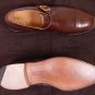 CHURCH'S SHOES $850 DARK BROWN BENCH MADE TOE ORNAMENT MONK STRAP 11.5 44.5e NEW