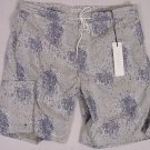 MARC JACOBS SWIMSUIT $450 GRAY/BLUE LOGO COUTURE BEACHWEAR SWIM SHORTS L 52e NEW