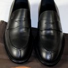 TOD'S SHOES $645 BLACK SPLIT TOE TONAL STITCH PENNY LOAFERS 8 41e NEW
