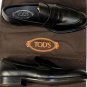 TOD'S SHOES $645 BLACK SPLIT TOE TONAL STITCH PENNY LOAFERS 8 41e NEW