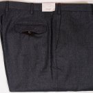 BRIONI PANTS $960 CHARCOAL GRAY 100% SUPER 120's WOOL LEATHER SLACKS 42 60e NEW