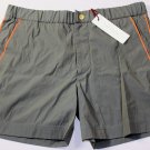 MARC JACOBS SWIMSUIT $495 FATIGUE GRAY LOGO COUTURE BEACHWEAR TRUNKS M 50e NEW