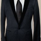 DOLCE & GABBANA JACKET $2195 BLACK 1-BTN TEXTURED VELVET FORMAL COAT 38R 50e NEW