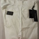 DOLCE & GABBANA PANTS $695 WHITE LOGO PLATE ORNAMENT FITLEG CHINO 34/36 50e NEW