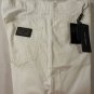 DOLCE & GABBANA PANTS $695 WHITE LOGO PLATE ORNAMENT FITLEG CHINO 34/36 50e NEW