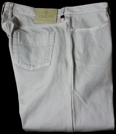 GUCCI PANTS $750 GRAY LOGO EMBOSSED STRETCH EQUESTRIAN CALVARY JEANS 36 52e NEW