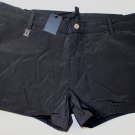 DSQUARED2 SWIM TRUNKS $445 BLACK LETTERMAN LOGO ORNAMENT HIP SWIMSUIT M 50e NEW