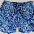 ETRO SWIM TRUNKS $365 BLUE/GREEN LOGO PAISLEY BEACHWEAR SWIM TRUNKS XXL 56e NEW