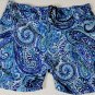 ETRO SWIM TRUNKS $365 BLUE/GREEN LOGO PAISLEY BEACHWEAR SWIM TRUNKS XXL 56e NEW