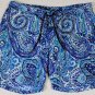 ETRO SWIM TRUNKS $365 BLUE/GREEN LOGO PAISLEY BEACHWEAR SWIM TRUNKS XXL 56e NEW