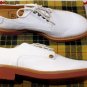 CESARE PACIOTTI SHOES $495 IVORY LINEN 308 MADISON AVE LOGO DERBY 10 43e NEW