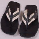 D & G SHOES $395 BLACK/BEIGE LOGO STRAP THONG TREADED TIRE SOLE SANDAL 7 40e NEW