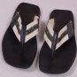 D & G SHOES $395 BLACK/BEIGE LOGO STRAP THONG TREADED TIRE SOLE SANDAL 7 40e NEW