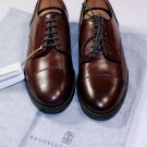 BRUNELLO CUCINELLI SHOES $1295 BROWN CALF HANDMADE CAPTOE DERBY 8D 41 NEW