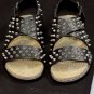 DSQUARED2 SHOES $820 BLACK SPIKE STUD STRAP ESPADRILLE SOLE SANDAL 7.5 40.5e NEW