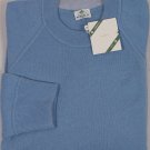 BORRELLI SWEATER $1295 SKY BLUE 100%CASHMERE HANDMADE CREWNECK JUMPER M 50e NEW