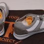 TOD'S T-PROJECT SHOES $445 WHITE/GRAY SUEDE PEBBLE SOLE TRAINERS 8.5 41.5e NEW