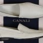 CANALI SHOES $525 WHITE PERFORATED ORNAMENTED DEERSKIN DRIVERS 6 39e NEW