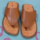 PAUL SMITH SHOES $255 BROWN/ORANGE CENTER STITCH LEATHER THONG SANDAL 12 45e NEW