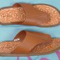 PAUL SMITH SHOES $255 BROWN/ORANGE CENTER STITCH LEATHER THONG SANDAL 12 45e NEW