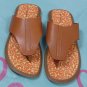 PAUL SMITH SHOES $255 BROWN/ORANGE CENTER STITCH LEATHER THONG SANDAL 12 45e NEW