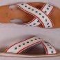 PAUL SMITH SHOES $395 WHITE/ORANGE CROSS STRAP LEATHER HANDMADE SANDAL 12 45 NEW