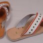 PAUL SMITH SHOES $395 WHITE/ORANGE CROSS STRAP LEATHER HANDMADE SANDAL 12 45 NEW