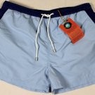 ETRO SWIMSUIT $345 BLUE CONTRAST LOGO EMBROIDERED BEACHWEAR SHORTS XL 54e NEW