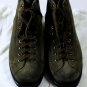 SANTONI SHOES $695 OLIVE GREEN SUEDE LUG SOLE PAD ANKLE HIKING BOOT 7 40e NEW