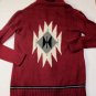 SAHAJA SWEATER $1985 MAROON NAVAJO PRINT 100%CASHMERE 4-BTN SHAWL CARD M 50e NEW
