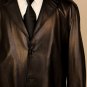 ZEGNA COAT $4850 BLACK 3-BTN TEXTURED SPANISH LAMBSKIN CAR COAT 46 58e NEW