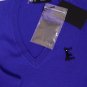 DSQUARED2 SWEATER $980 VIOLET 100%CASHMERE LOGO ORNAMENTED V-NECK XL 54e NEW