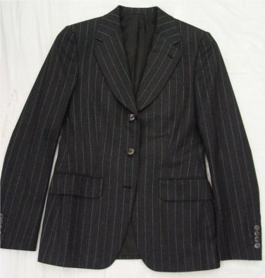 BRIONI JACKET $2600 BLACK PINSTRIPE WOOL HANDMADE 3-BTN LADIES BLAZER 6 40e NEW