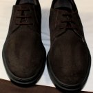 TOD'S SHOES $565 DARK BROWN SUEDE TOE ORNAMENTED PEBBLE SOLE DERBY 8 41e NEW