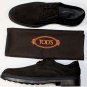 TOD'S SHOES $565 DARK BROWN SUEDE TOE ORNAMENTED PEBBLE SOLE DERBY 8 41e NEW
